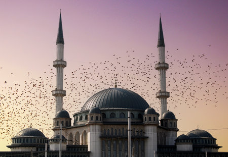 View of Taksim Mosque with its wonderful architecture in Taksim Square. Islamic architecture....