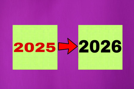 2026 new year concept. Progression from 2025 to 2026 A Visual Representation.の写真素材