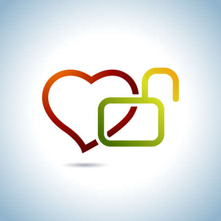 Heart and keyのイラスト素材