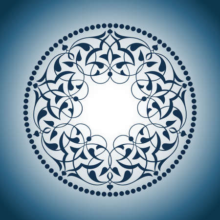 Blue Ottoman patterns over blueのイラスト素材