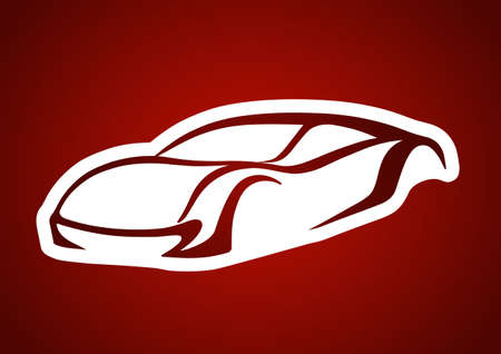 Red car over red paperのイラスト素材