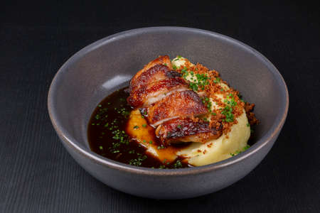 tasty and beautiful food and a restaurant and cafeの写真素材