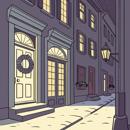 Vector illustration of a street in the old town, sketch for your designのイラスト素材
