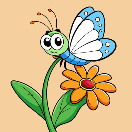 Butterfly and flower cartoon design, vector illustration eps 10.のイラスト素材