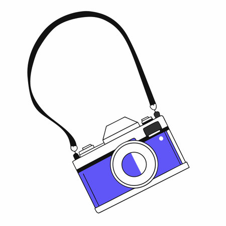 Retro camera icon. Flat illustration of retro camera icon for web design