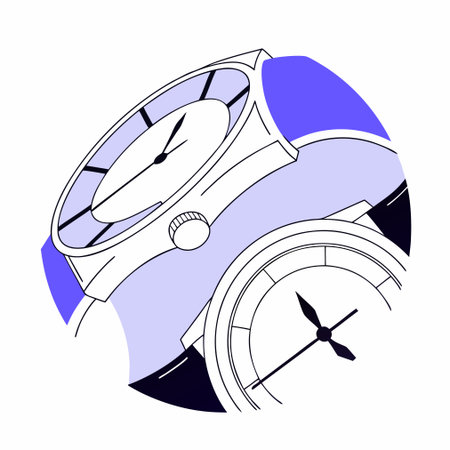 An abstract illustration inspired by luxury watch components, featuring intricate forms and a clean...
