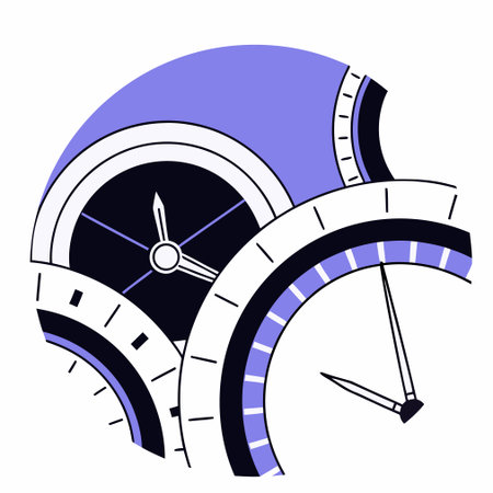 An abstract illustration inspired by luxury watch components, featuring intricate forms and a clean...