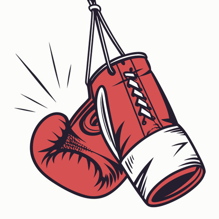 Detailed vector illustration of a protective boxing glove used in MMA, boxercise, and professional boxing training.のイラスト素材
