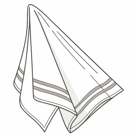 A simple and elegant vector illustration of a folded textile napkin, representing fine dining and etiquette.のイラスト素材