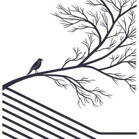 A clean and minimalist abstract composition featuring horizontal lines on a white background, ideal for modern and simple graphic design.のイラスト素材