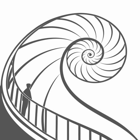 A clean and minimalist abstract spiral design isolated on a white background, perfect for modern and dynamic graphic elements.のイラスト素材