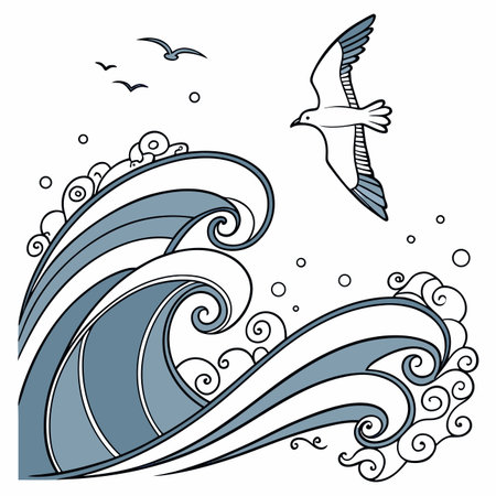 A dynamic and modern abstract wave design featuring elegant, smooth curves, perfect for contemporary backgrounds and graphic elements.のイラスト素材