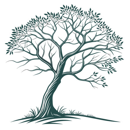 This crisp vector graphic presents an eco-friendly minimalist tree icon, ideal for environmental themes and sustainable design projects.のイラスト素材