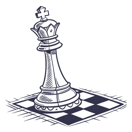 A single chess bishop piece vector illustration isolated on a white background, symbolizing strategy and logic.のイラスト素材