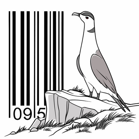 A striking vertical barcode vector isolated on a pure white background, conveying concepts of...