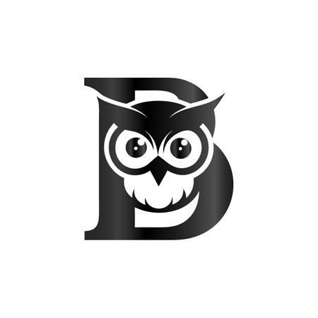 Letter B with owl logo. Vector design template elements for your application or corporate identity.のイラスト素材