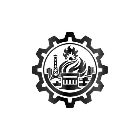 Industrial logo icon design inspiration vector template. Creative industrial logo designのイラスト素材
