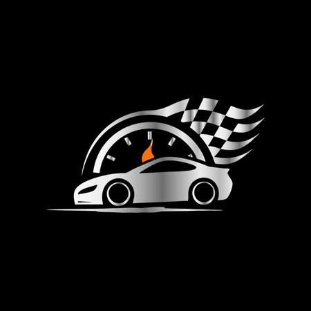 Car Speedometer Logo Icon Vector. Car Speedometer Logo Template Designのイラスト素材