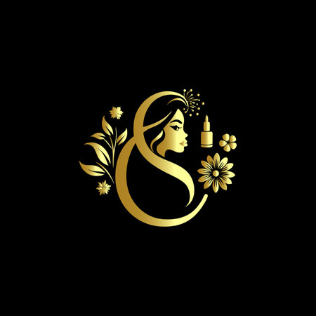 Beauty Salon Logo. Beauty Salon Letter G with Floral Design.のイラスト素材