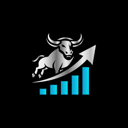 Bull Finance Logo Icon Design Vector Template. Abstract Bull Business Logo Designのイラスト素材