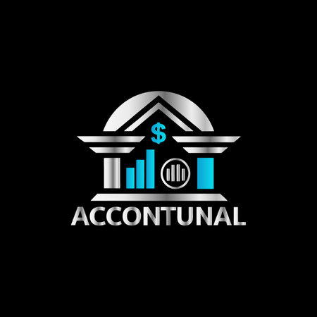 Accounting logo design template. Vector illustration of real estate logo.のイラスト素材