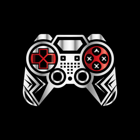 video game controller on black background. vector illustration. eps 10