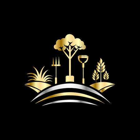 Agriculture logo template. Vector illustration of a farm logo.のイラスト素材