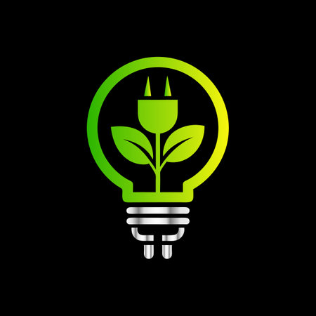 Green eco energy concept. Lightbulb with plant inside. Vector illustration.のイラスト素材