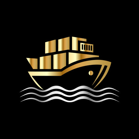 Cruise ship icon. Ship symbol. Vector illustration on black background.のイラスト素材