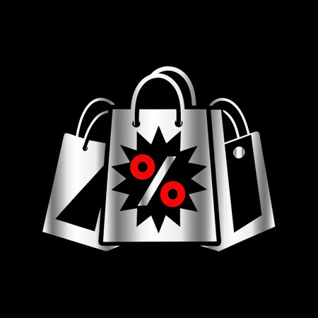 Shopping design over black background, vector illustration eps10.のイラスト素材