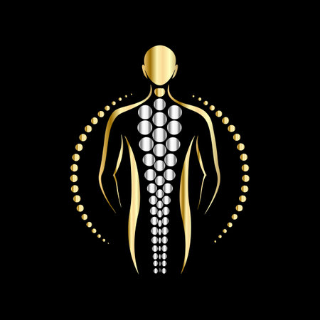 Human body  Vector illustration on black background for medical, sport and healthのイラスト素材