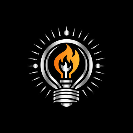 Light Bulb Icon. Flat Design Vector Illustration. Creative Symbol.のイラスト素材