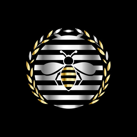 Honey Bee Emblem Design. Abstract Vector Sign of Honey Company.のイラスト素材