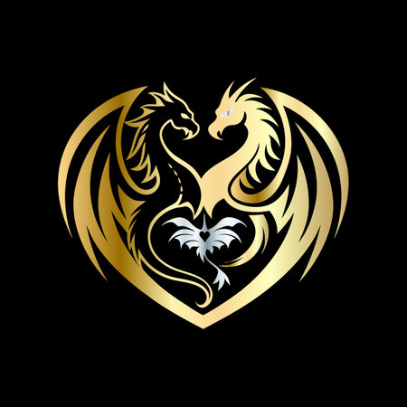Heraldic horse with heart vector emblem. Heraldic vector emblem.のイラスト素材