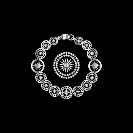Diamond Jewelry Vector Icon. Flat Design. Isolated On Black Backgroundのイラスト素材