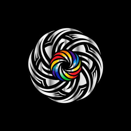 Circle abstract logo template. Corporate identity design element. Vector illustration.のイラスト素材