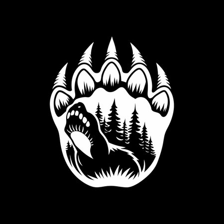 Pig head in the forest. Wild animal. Vector illustration.のイラスト素材