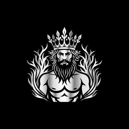 King with crown vector logo design. King with crown vector logo template.のイラスト素材