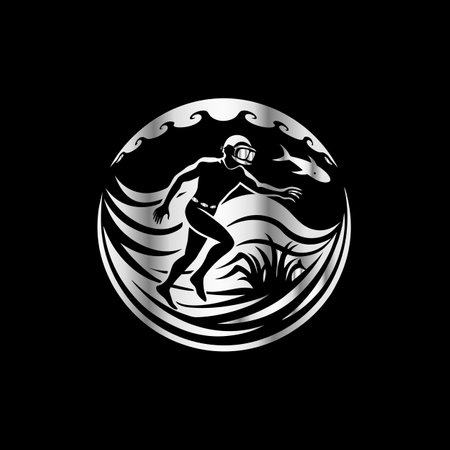 American football player on the ball. Vector illustration on black background.のイラスト素材