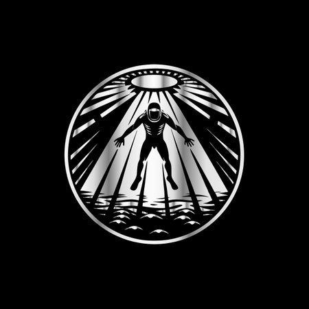 Skeleton in the circle. Vector illustration on a black background.のイラスト素材