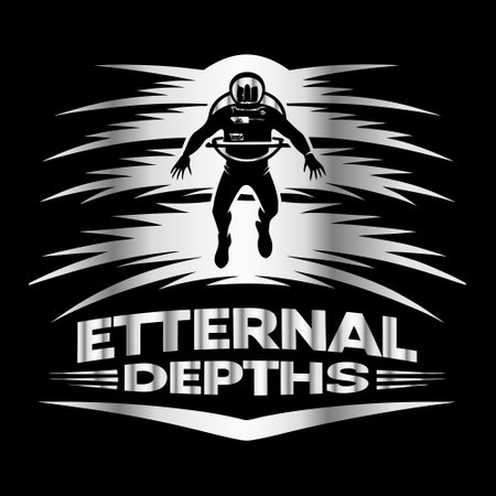 American football vector logo design template. American football player with helmet and ball on black background.のイラスト素材