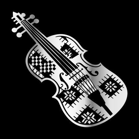 violin on a black background, vector illustration, eps10のイラスト素材