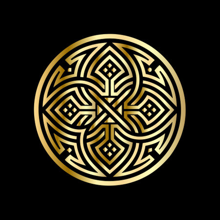 Celtic ornament. Element for design. Vector illustration on black background.のイラスト素材