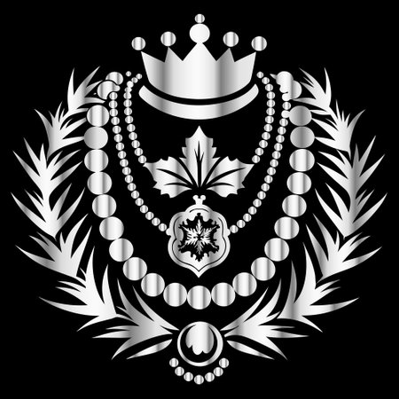 Luxury coat of arms with laurel wreath and crownのイラスト素材