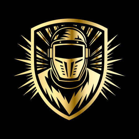 Paintball player helmet emblem isolated on black background vector illustration.のイラスト素材