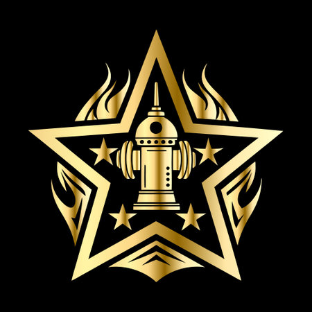 Fire hydrant icon in a star of David. Vector illustration.のイラスト素材