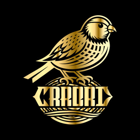 Vector illustration of a bird in the form of a shield with the inscriptionのイラスト素材