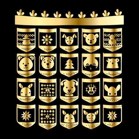 Set of gold vector heraldic shields with animals. Vector illustration.のイラスト素材