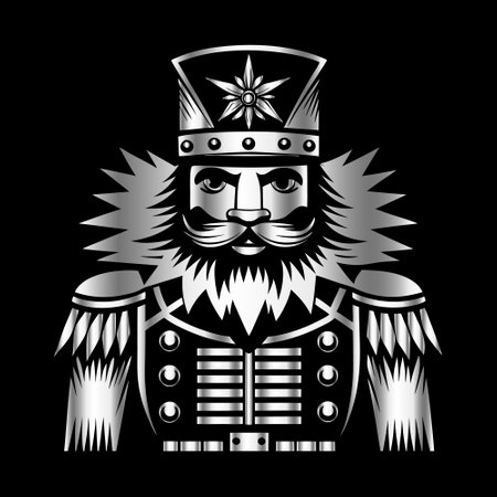 Viking warrior. Vector illustration. Isolated on black background.のイラスト素材