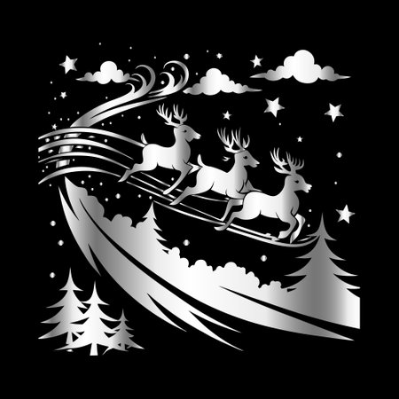 christmas design over black  background vector illusration graphic designのイラスト素材